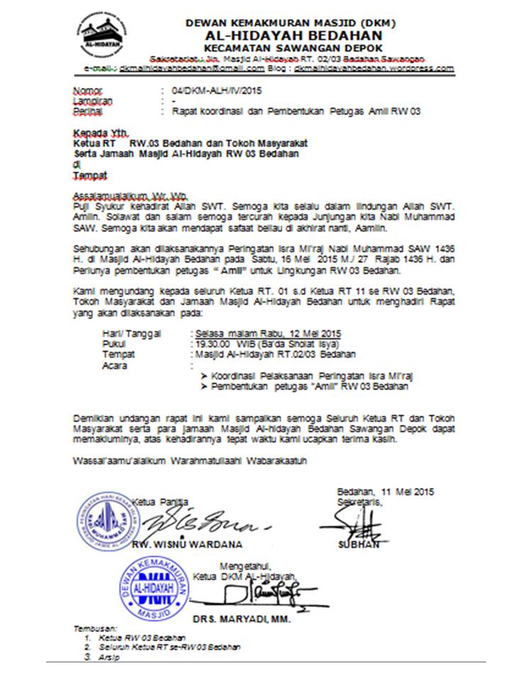 920 Contoh Undangan Rapat Remaja Masjid Terbaru